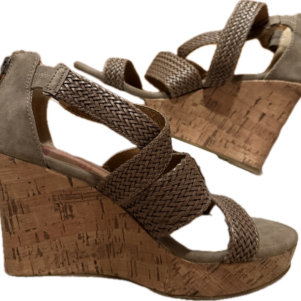 Jellypop Brown Woven Wedge Sandals